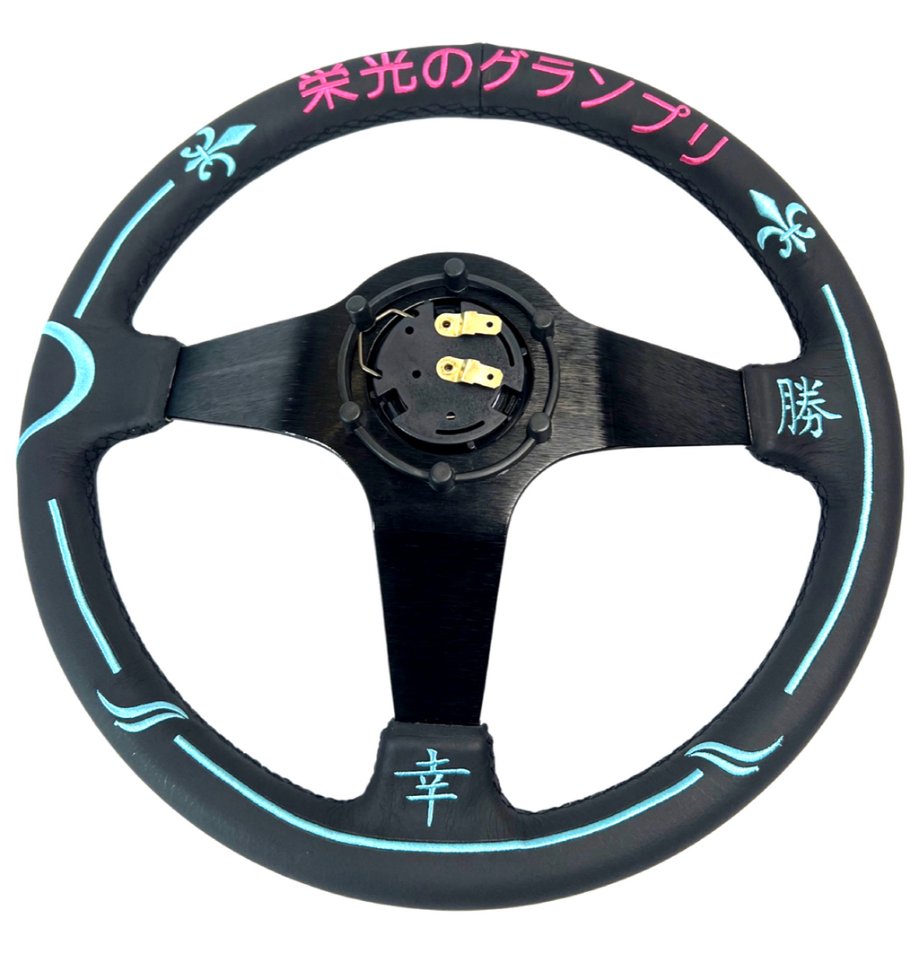 Leather 350mm Steering Wheel Short Hub Adapter Kit For Nissan 300ZX Skyline Altima Sentra 510 610 810 260Z/280z