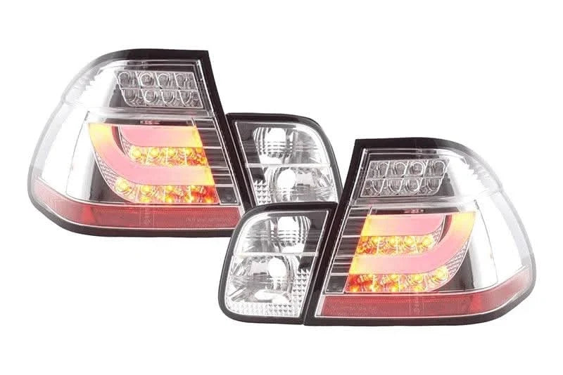 BMW 3-Series E46 Sedan Chrome LED LightBar Taillights - Pre Face Lift (1998-2001)