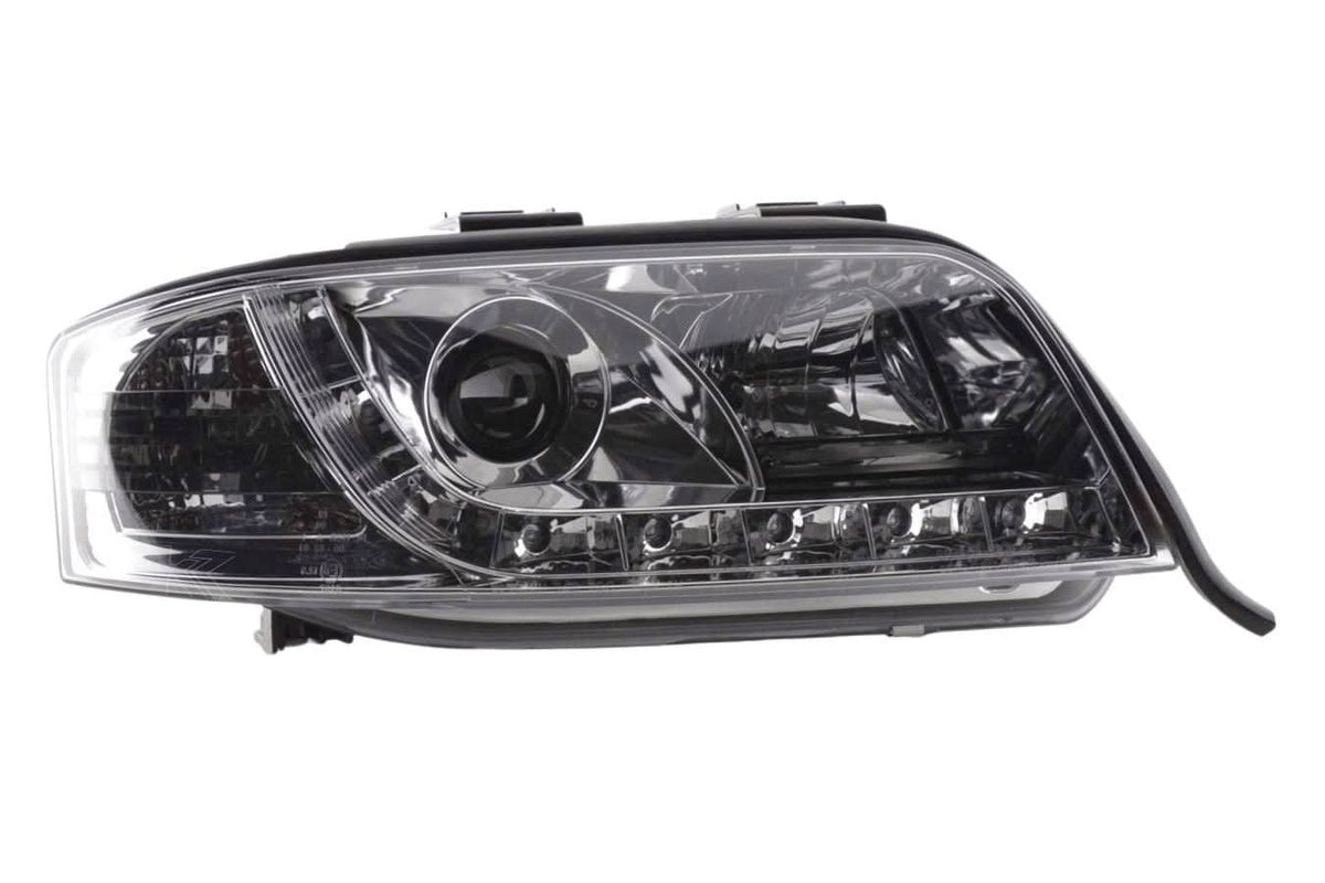 Audi A6 (C5 4B) Chrome LED Headlights with Daytime Running Lights (2001-2004)