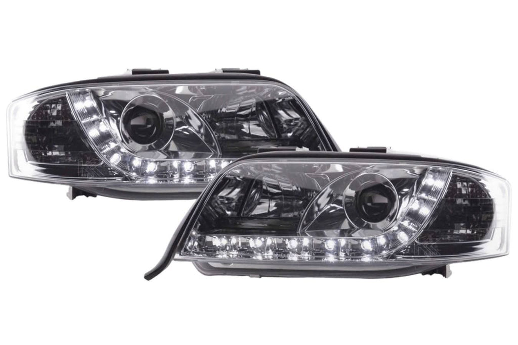 Audi A6 (C5 4B) Chrome LED Headlights with Daytime Running Lights (2001-2004)
