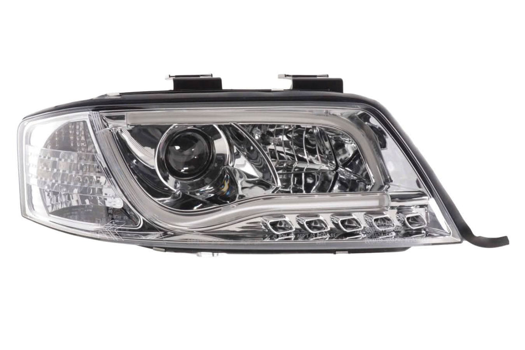 Audi A6 (C5 4B) Chrome LED Headlights with Daytime Running Lights (1997-2001)