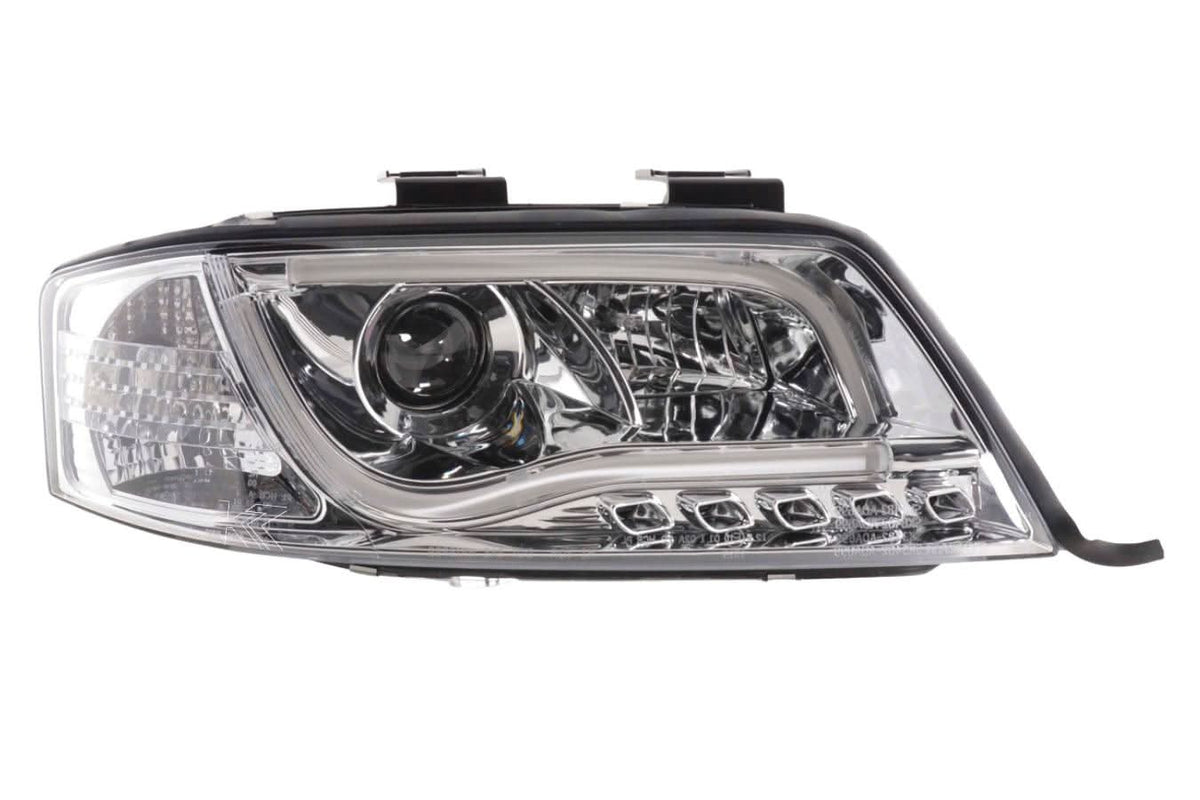 Audi A6 (C5 4B) Chrome LED Headlights with Daytime Running Lights (1997-2001)