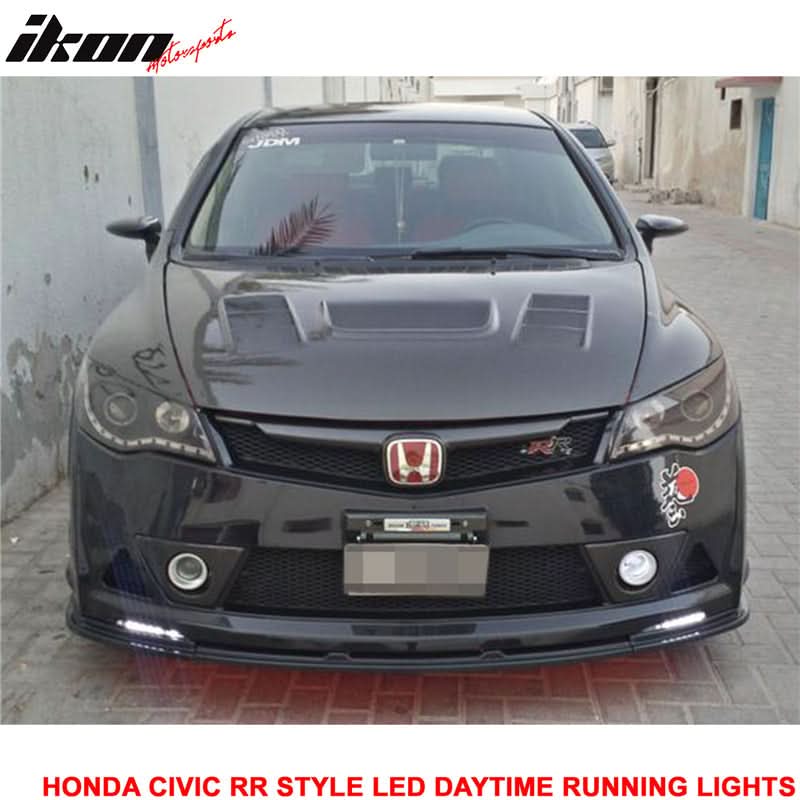 Fits 06-11 Civic Mugen RR Front Bumper & Daytime Running Fog Lamp
