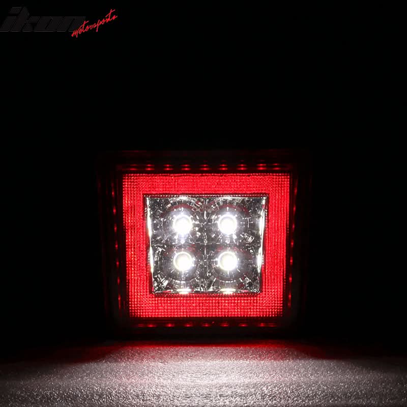 Universal Square Clear LED Rear Tail 3RD Brake Lights Stop Safety Lamp