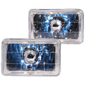 Universal 4X6 Square H4 Diamond Cut Style Clear Lens Headlight