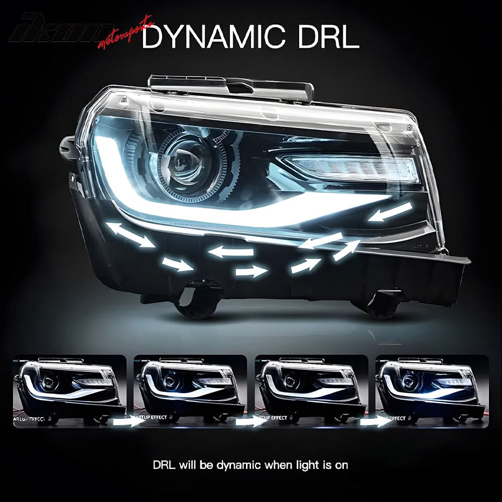 2014-2015 Chevy Camaro 6th Gen Style DRL LED Headlights with 20 Colors