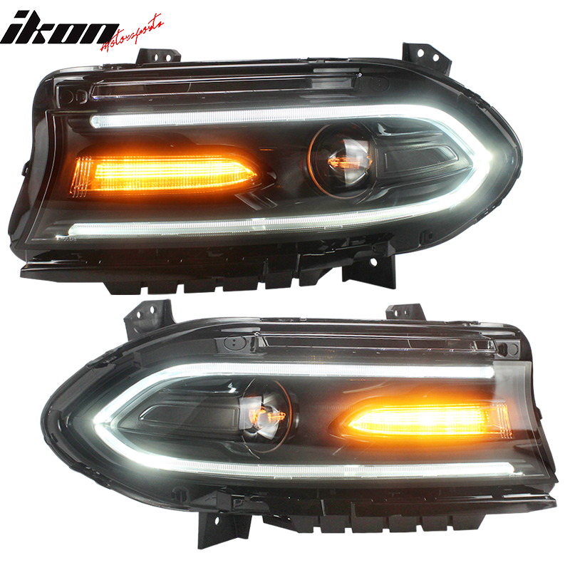 Fits 15-23 Dodge Charger Sequentialindicator LED DRL Headlights