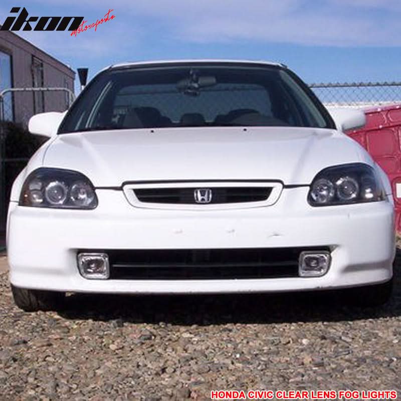 Fits 96-98 Honda Civic EK JDM Clear Lens Fog Lights Lamps