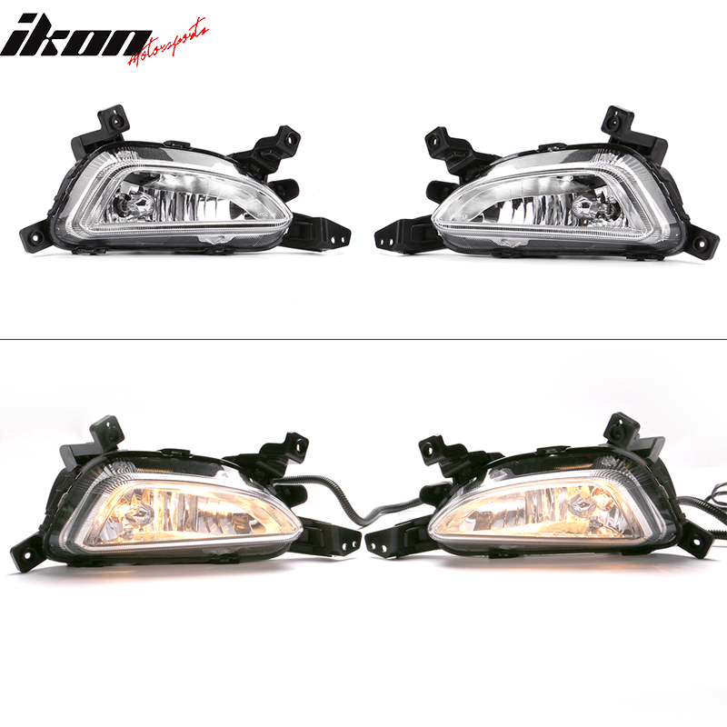 2016-2018 Hyundai Tucson Foglights Kit Black Housing Clear Lens