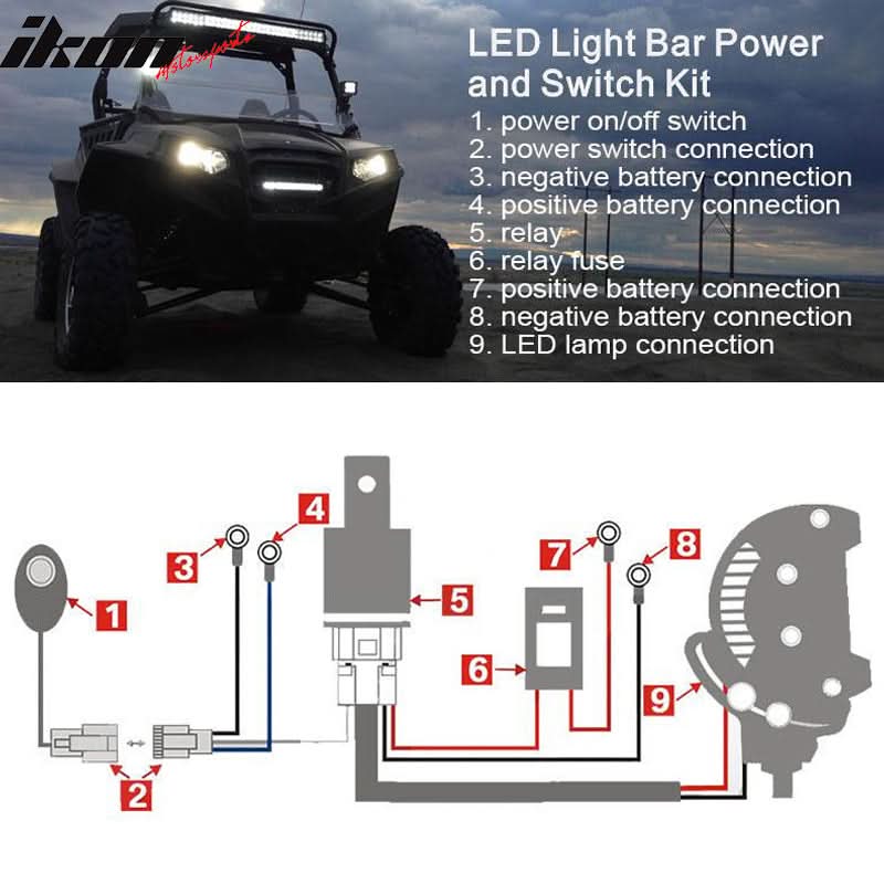 Universal Fog Light Lamp Wiring Harness Kit LED Light Bar Switch Relay