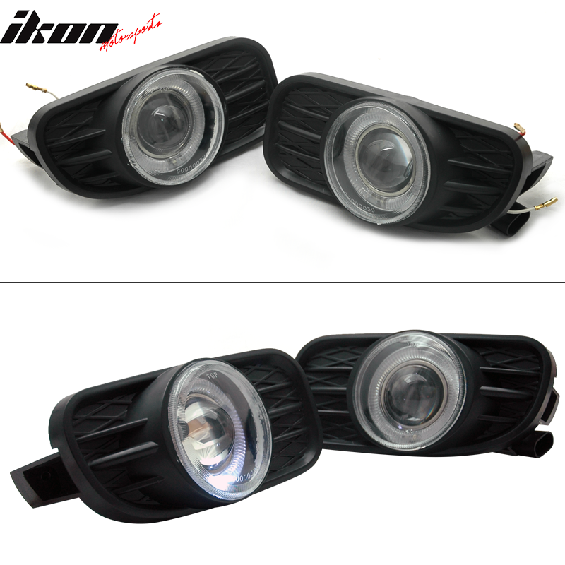 Fits 99-04 Jeep Grand Cherokee Halo Projector FogLight Lamps Clear