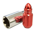 NRG 20-piece 500 Series M12 x 1.5 Steel Lug Nut Set  Bullet Shape Red plus lock socket