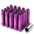 M12 x 1.5 Purple Extended Acorn Lug Nuts 90mm Tall - 20pc Set