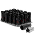 M12 x 1.25 Aluminum Lug Nuts 16pc + 4 Locks Black Closed End