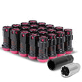 M12 x 1.25 Aluminum Lug Nuts Lock Nut Style 16pcs + 4 Locks Black Pink