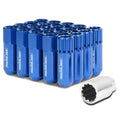 M12 x 1.5 Blue Aluminum Extended Lug Nuts with Locks 20pc Set