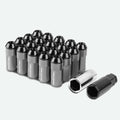 M12 x 1.25 Extended Steel Acorn Lug Nuts w/ Aluminum Cover Gun Metal 20pc