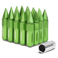 M12 x 1.5 Aluminum Lug Nuts with Removable Spike 20pc Green