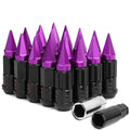 Steel Lug Nuts M12x1.5 45-75mm Extended Grooved Purple Spike 20pc