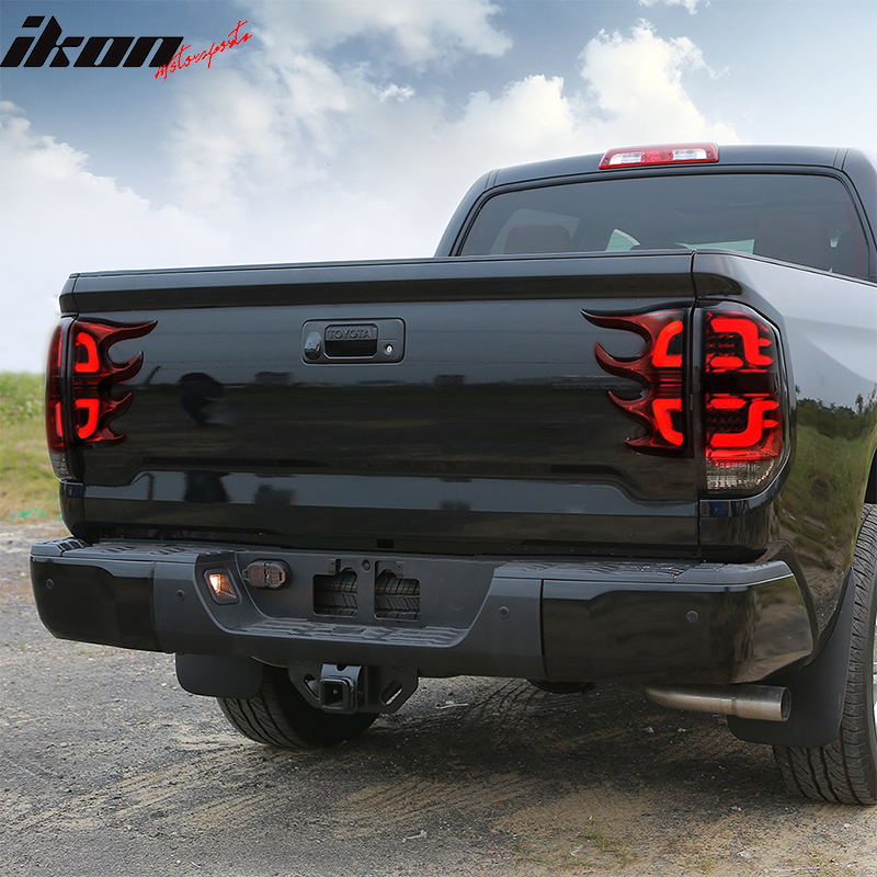 2014-2016 Toyota Tundra BR Clear Lens Black Housing Tail lights Bar