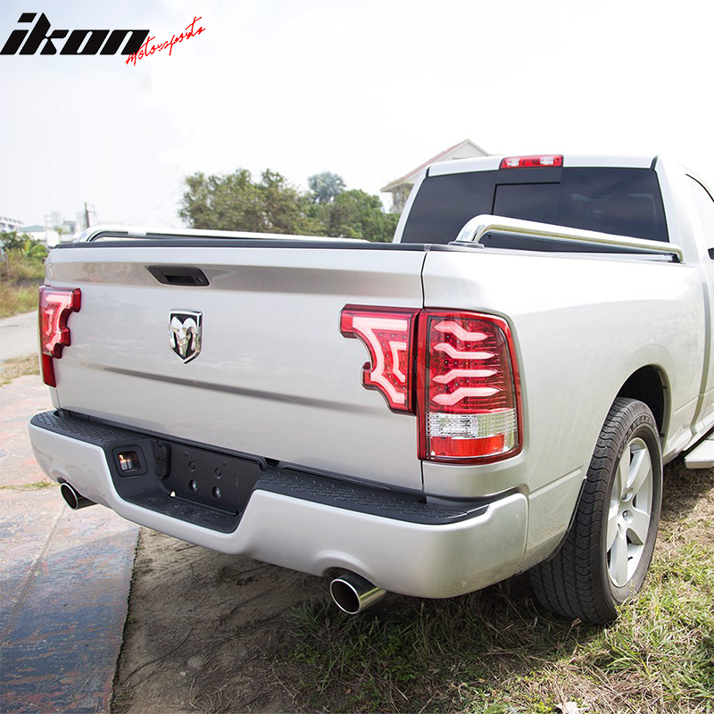 2009-2016 Dodge RAM Clear Lens Red Housing LED Tail Lights