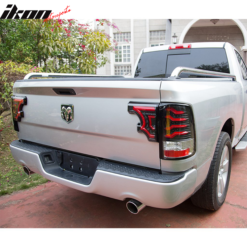 2009-2016 Dodge Ram 1500-3500 Clear Lens Black Housing LED Tail Lights