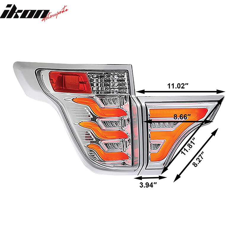 Fits 11-15 Ford Explorer Sequential Tail Lights Clear Lens Housing