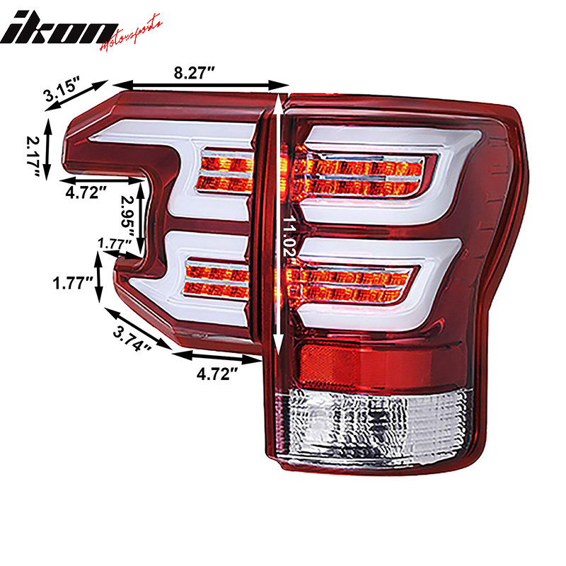 2007-2013 Toyota Tundra Sequential Clear Lens Red Housing Tail Lights