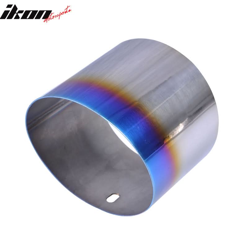 Universal Fitment 4 Inch Titanium Slant Muffler Exhaust Burnt On Tip