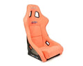 NRG Frp Bucket Seat Ultra ed Grey Peralized Back Peach Vegan Micro Fiber Material Phone Pockets And Special Ultra Embroi