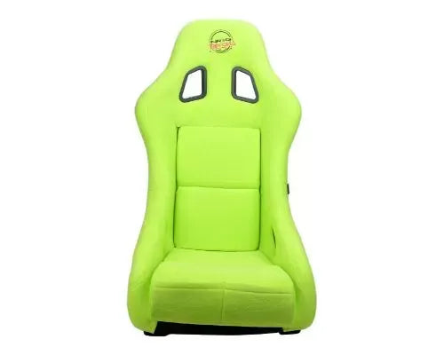 NRG Frp Bucket Seat Prisma ed Pearlized Back All Neon Green Alcantara Vegan Material Phone Pockets Medium