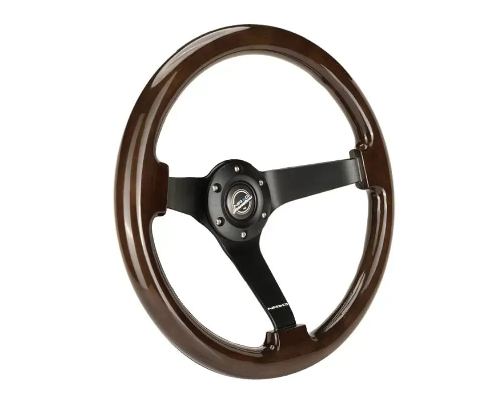 NRG 350mm Classic Dark Wood Grain Wheel 3" Deep