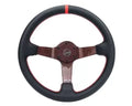 NRG Carbon Fiber Steering Whl 350MM Silver Carbon Fiber Silver Stiching Silver Center Mark Leather