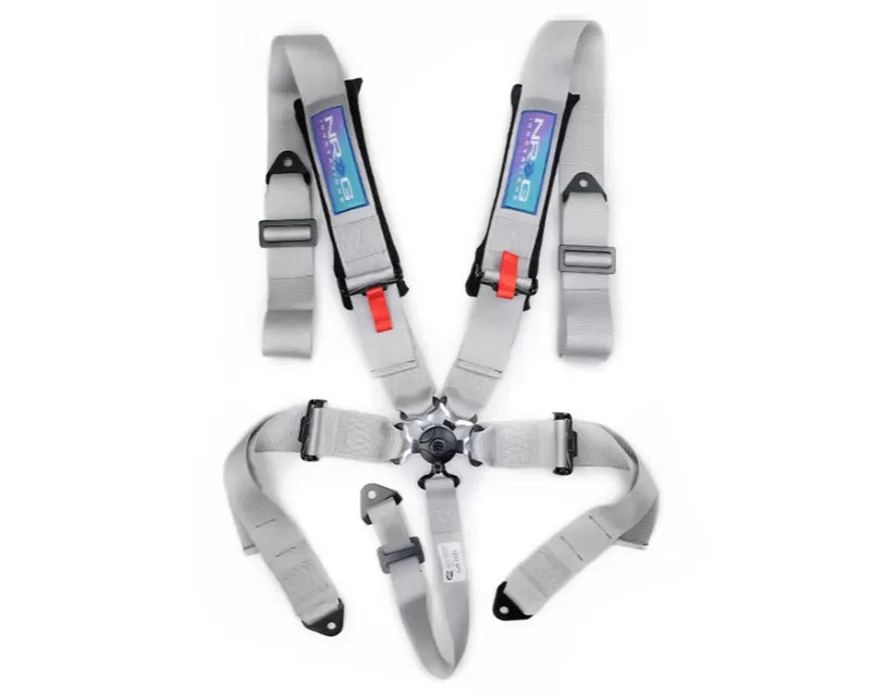 NRG SFI 16.1 5Pt 3 Inch Seat Belt Harness w/Pads Cam Lock Silver