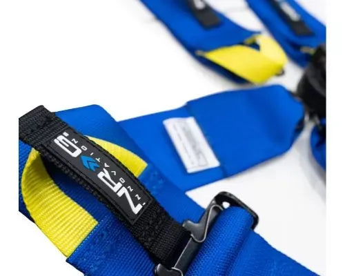 NRG Fia Approved 6Pt 2 Inch Shoulder Belt For Hans Device. Rotary Cam Lock Buckle, 3" Waist Belt And Crutch Belt - Blue