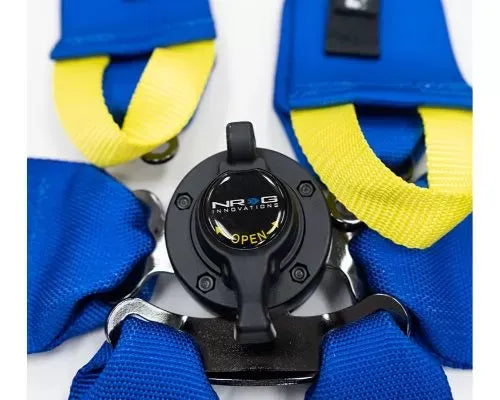 NRG Fia Approved 6Pt 2 Inch Shoulder Belt For Hans Device. Rotary Cam Lock Buckle, 3" Waist Belt And Crutch Belt - Blue