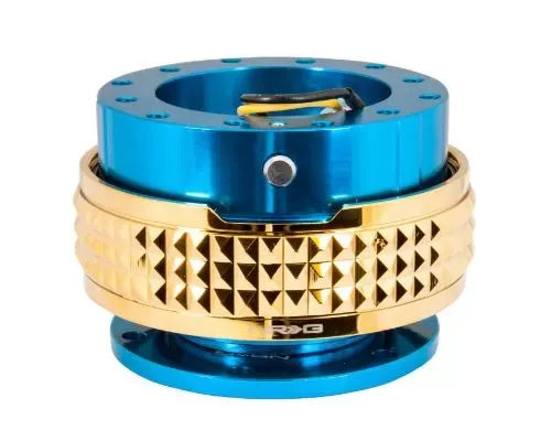 NRG Quick Release Kit - Blue Body - Chrome Gold Pyramid Ring