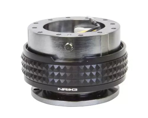 NRG Quick Release Kit - Gunmetal Body - Black Pyramid Ring
