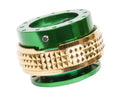 NRG Quick Release Kit - Green Body - Chrome Gold Pyramid Ring