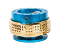 NRG Quick Release Kit - New Blue Body - Chrome Gold Pyramid Ring