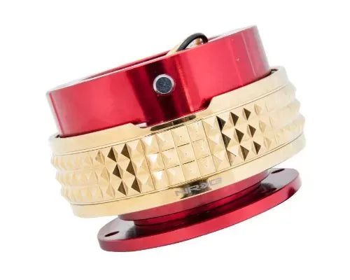 NRG Quick Release Kit - Red Body - Chrome Gold Pyramid Ring