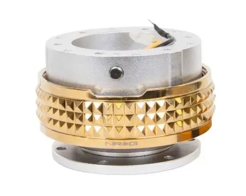 NRG Quick Release Kit - Silver Body - Chrome Gold Pyramid Ring