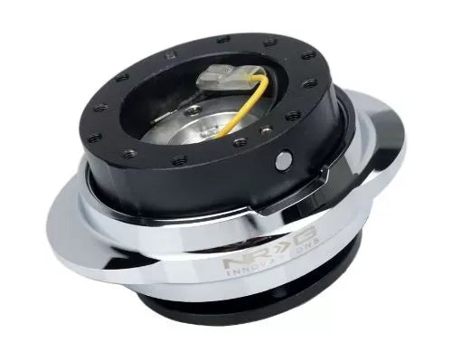 NRG Quick Release Kit - Black Body - Shinny Silver Oval Ring