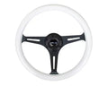 NRG Classic Wood Grain Whl - 350MM 3 Black Spokes- Glow-In-The-Dark Blue Color