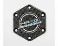 NRG Carbon Fiber W/ Chrome Gold Texalium Fabrics Horn Delete Button Circular Logo Front / Back