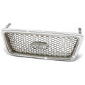 2004-2008 Ford F150 Lariat Style Front Grille Silver Chrome