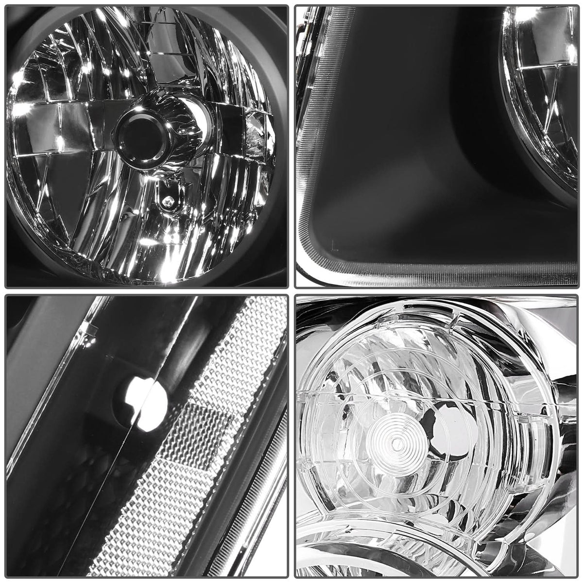 2007-2014 GMC Yukon Black Clear Headlights H13 Bulbs