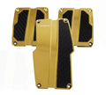 NRG Aluminum Pedal Pad Cover Plates Brushed Chrome Gold Black Carbon 3-Piece MT
