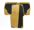 NRG Aluminum Pedal Pad Cover Pl2-Piece ATes Brushed Chrome Gold  Black Carbon 2-Piece AT