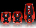 NRG Red Manual Brushed Aluminum Sport Pedal with Black Rubber Inserts Universal